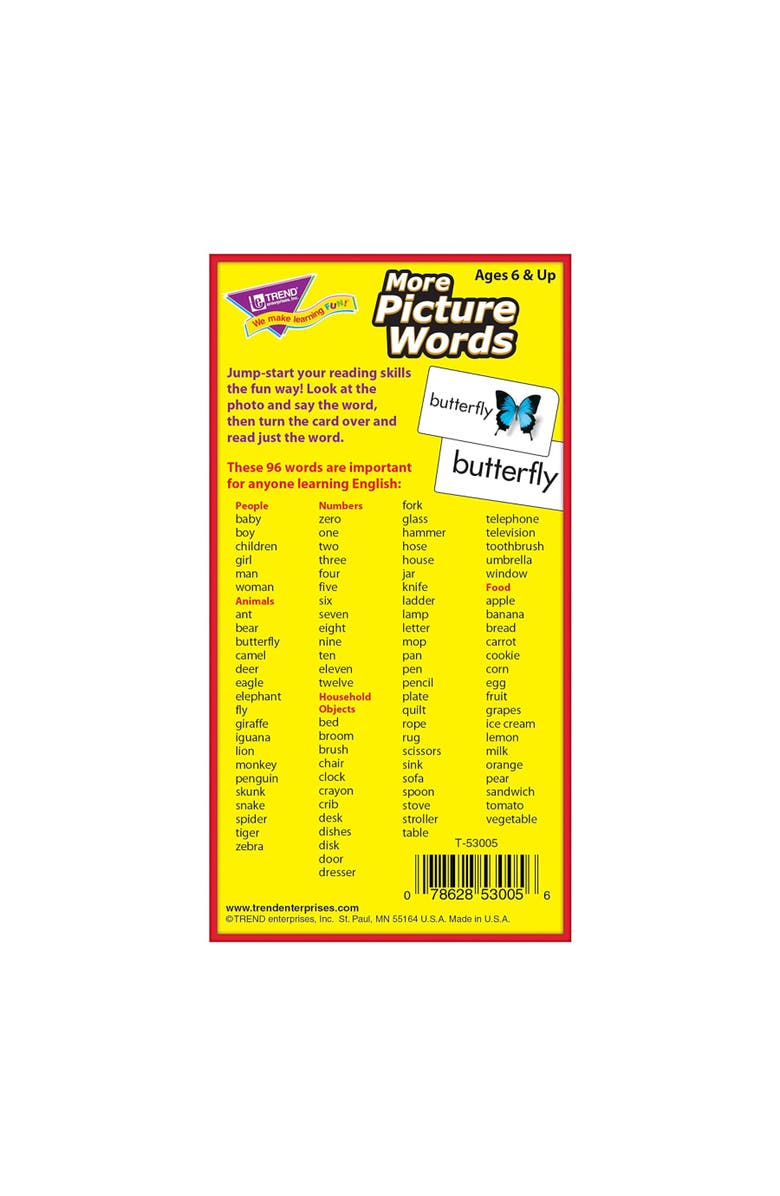 TREND Enterprises More Picture Words Skill Drill Flash Cards, Alternate, color, Multicolored