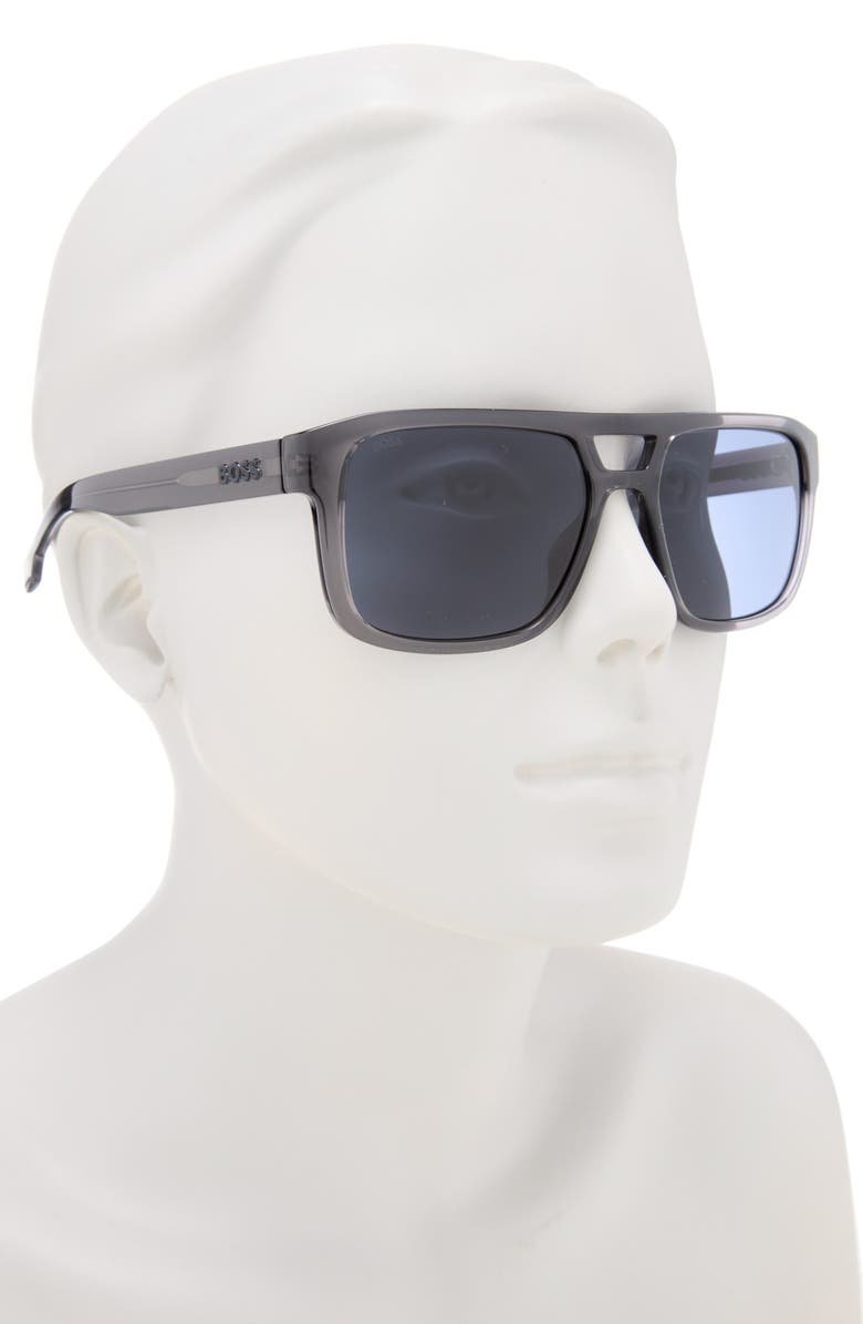 BOSS 56mm Navigator Sunglasses, Alternate, color, Grey