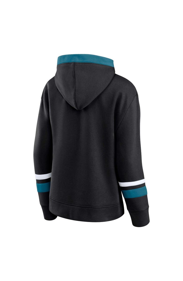 FANATICS Women's Fanatics Branded Black San Jose Sharks Bombastic Exclusive Lace-Up Pullover Hoodie, Alternate, color,