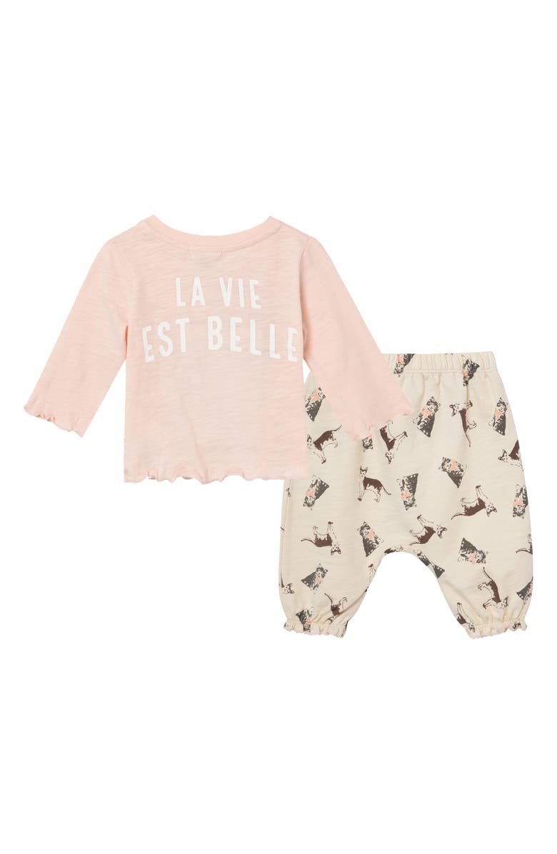 Peek Aren't You Curious Le Magnifique Chat Shirt & Pants Set, Alternate, color, Light Pink