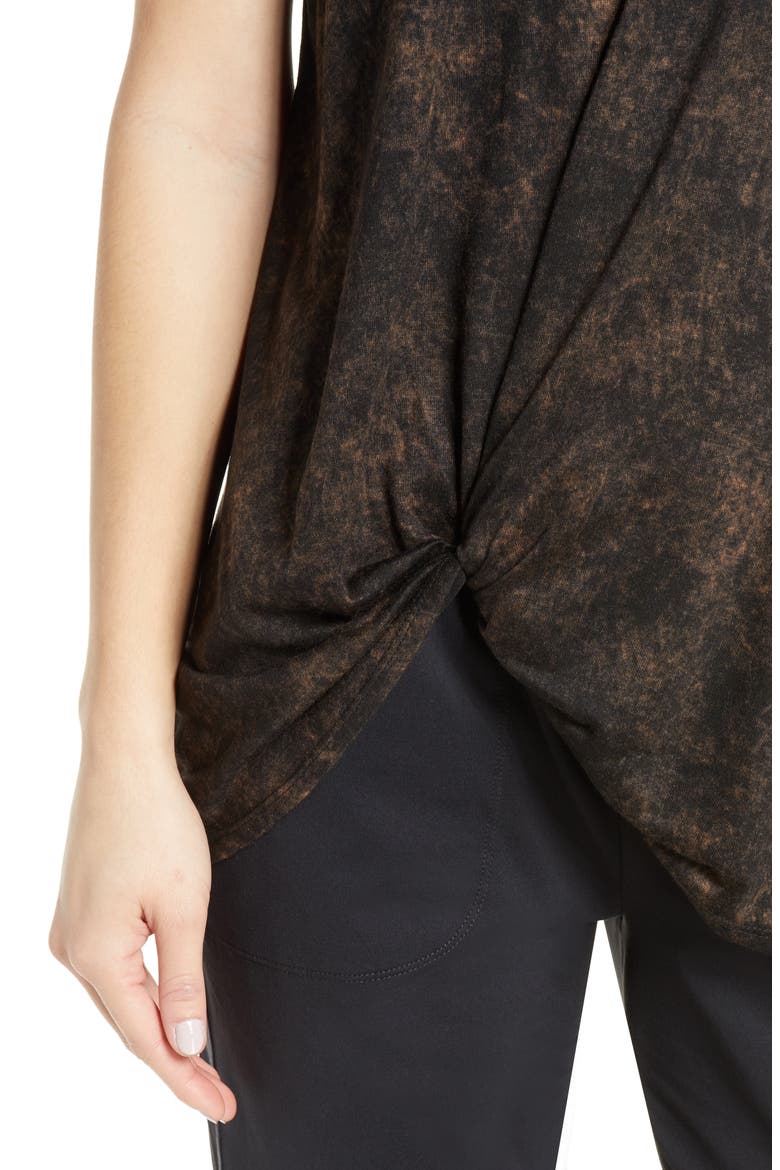 Tuck Front Tank Top, Alternate, color, BLACK
