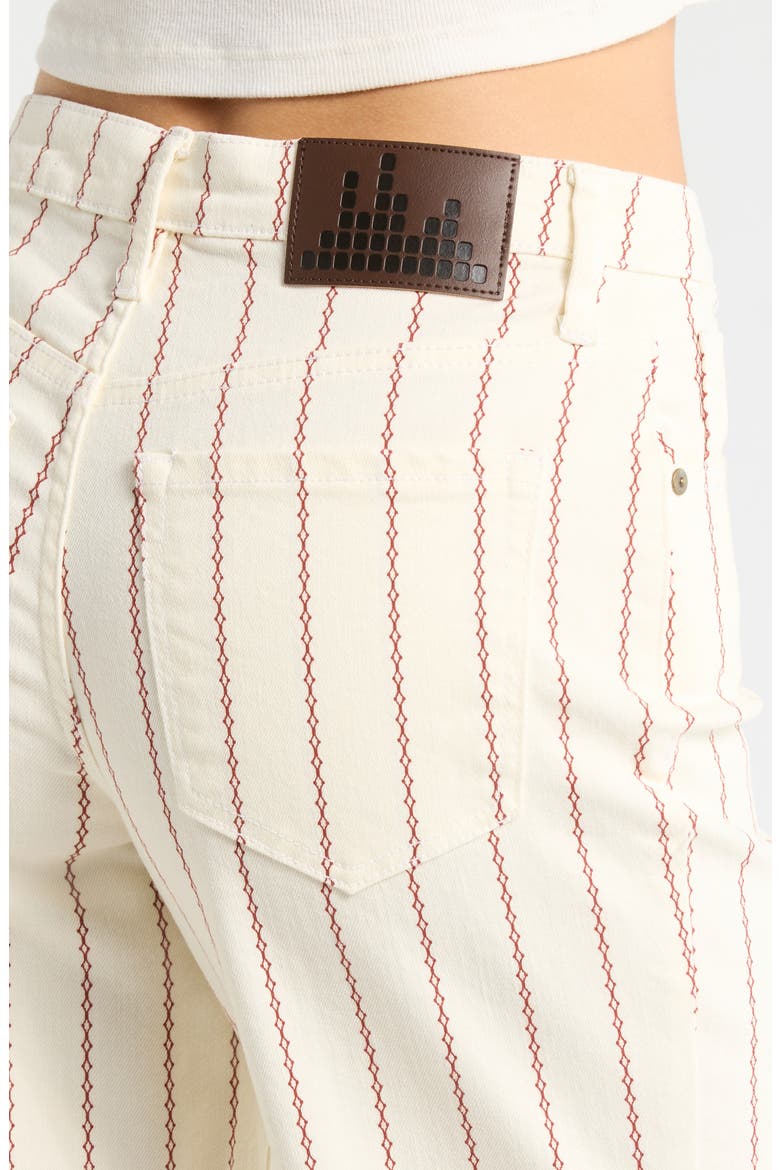 Stripe Straight Leg Jeans, Alternate, color, PEARL/ TAMARIND