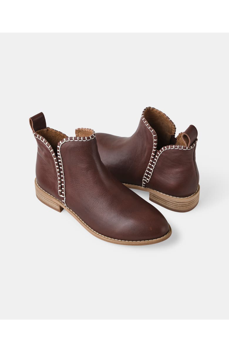 Walnut Melbourne Douglas Stitch Leather Boot, Alternate, color,