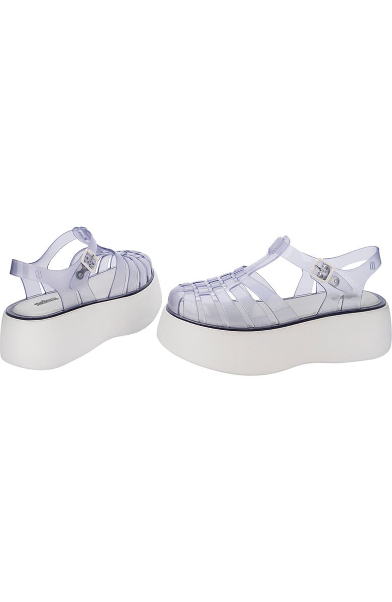 Melissa Possession Plato Platform Jelly Sandal, Alternate, color, Clear/ White