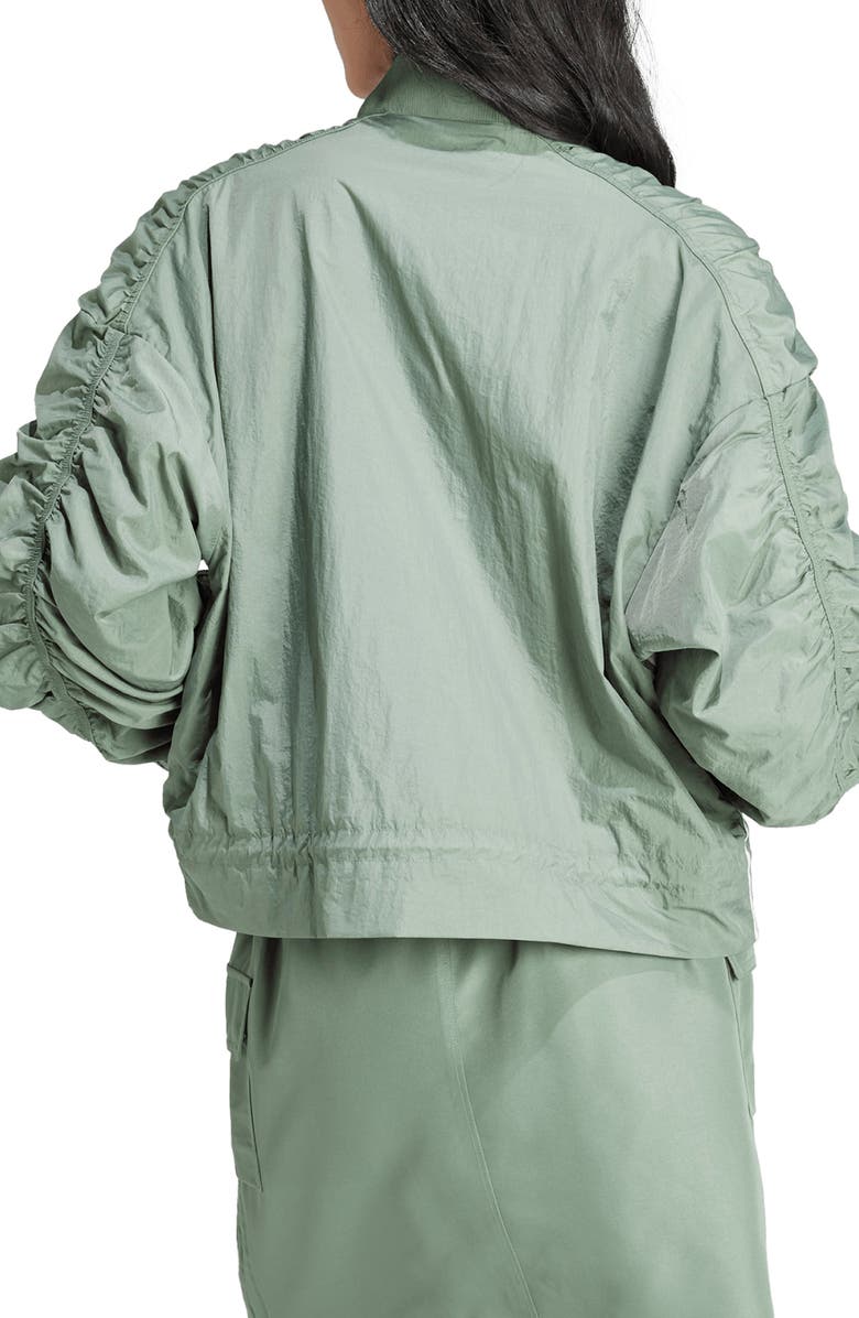 adidas Originals Oversize Ruched Sleeve Bomber Jacket, Alternate, color, 