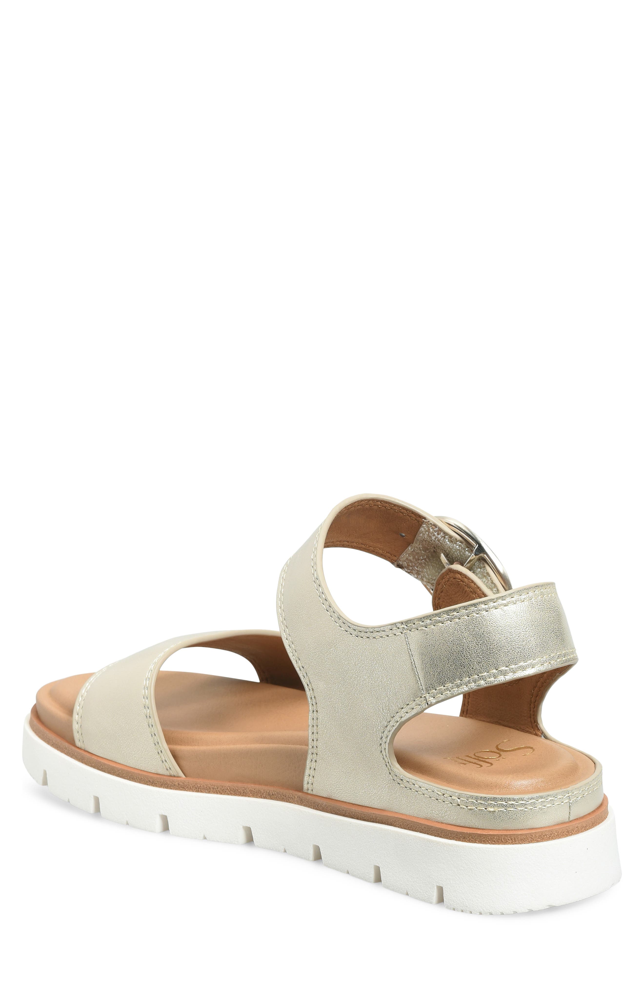 Gweneth Ankle Strap Platform Sandal, Alternate, color, PLATINO