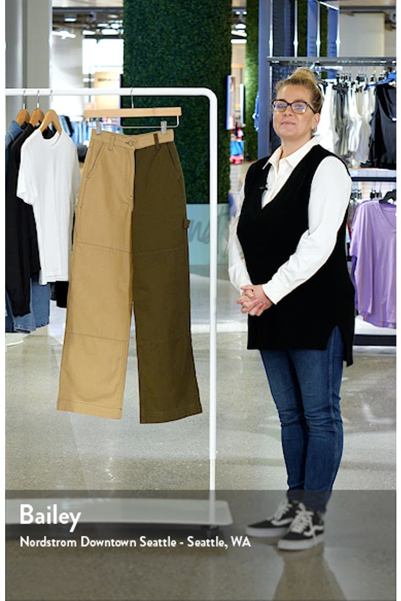 Color Splice Cotton Twill Flare Pants video