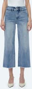 Bayeas Frayed Welt Pocket High Waist Crop Wide Leg Jeans