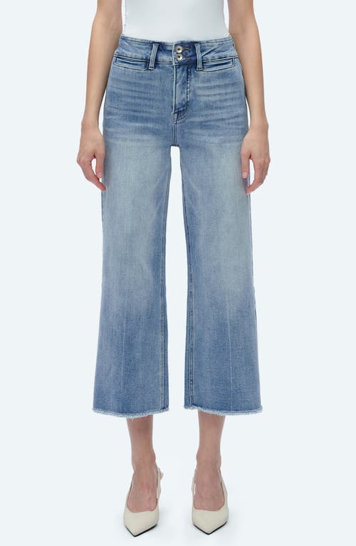 Bayeas Frayed Welt Pocket High Waist Crop Wide Leg Jeans