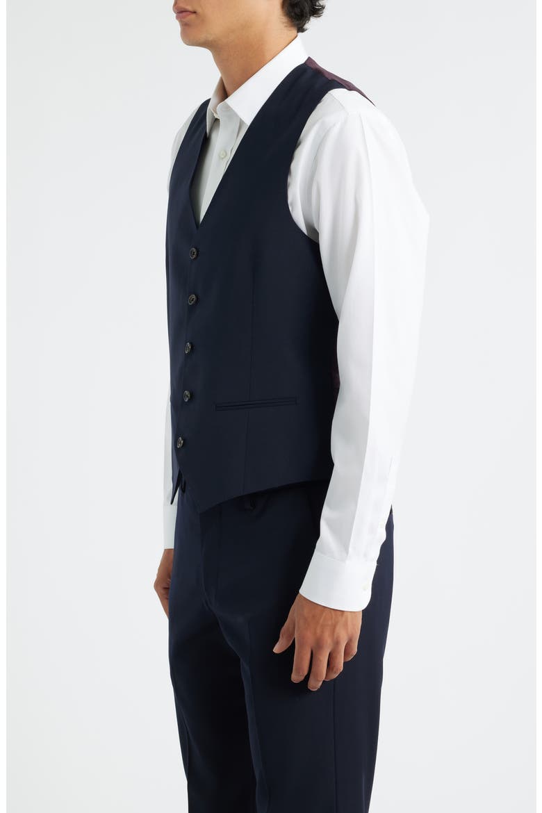 Owen Five-Button Stretch Wool Vest, Alternate, color, NAVY