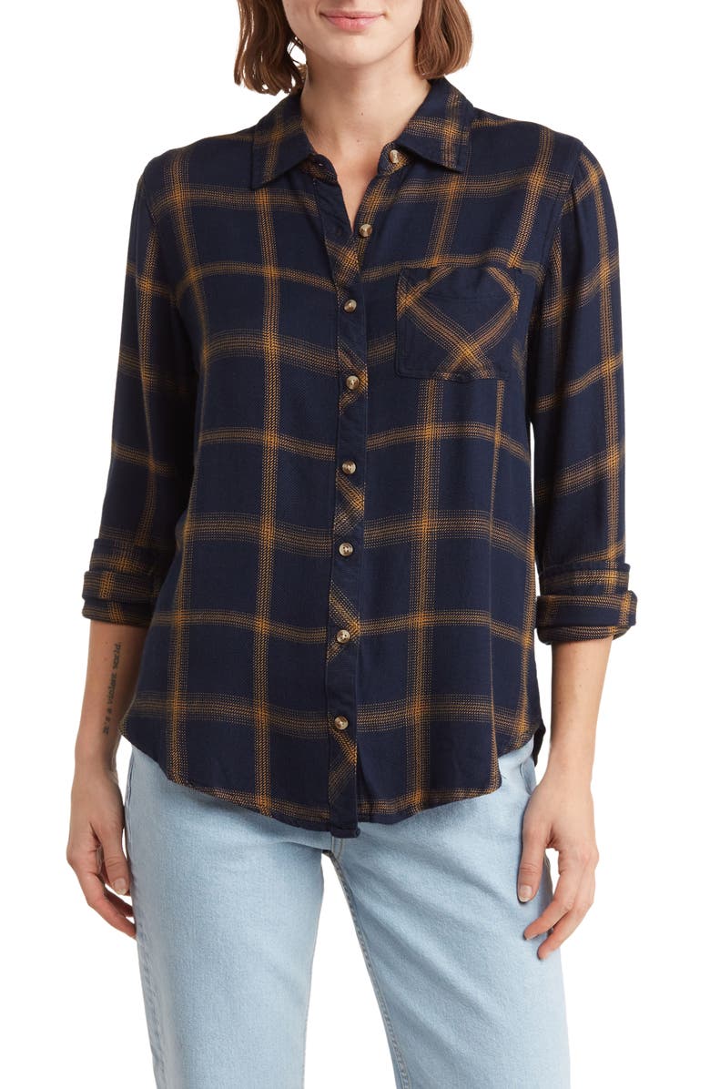 Thread & Supply Amani Relaxed Fit Plaid Long Sleeve Button-Up Shirt, Main, color, 