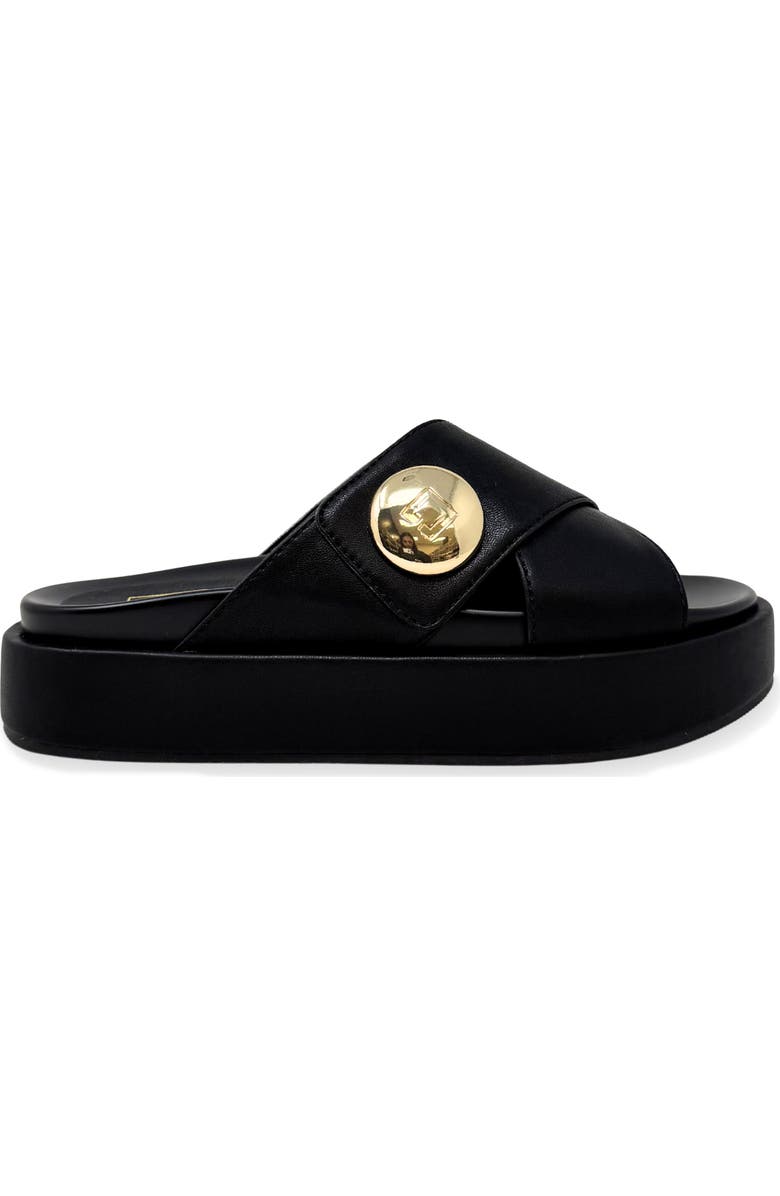 SHUSHOP Katie Platform Slide Sandal, Alternate, color, Black