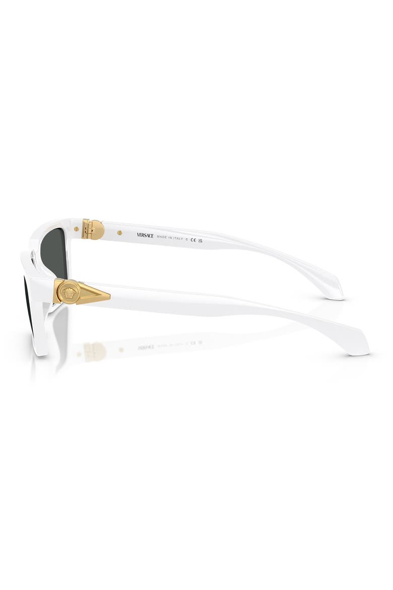 55mm Rectangular Sunglasses, Alternate, color, WHITE