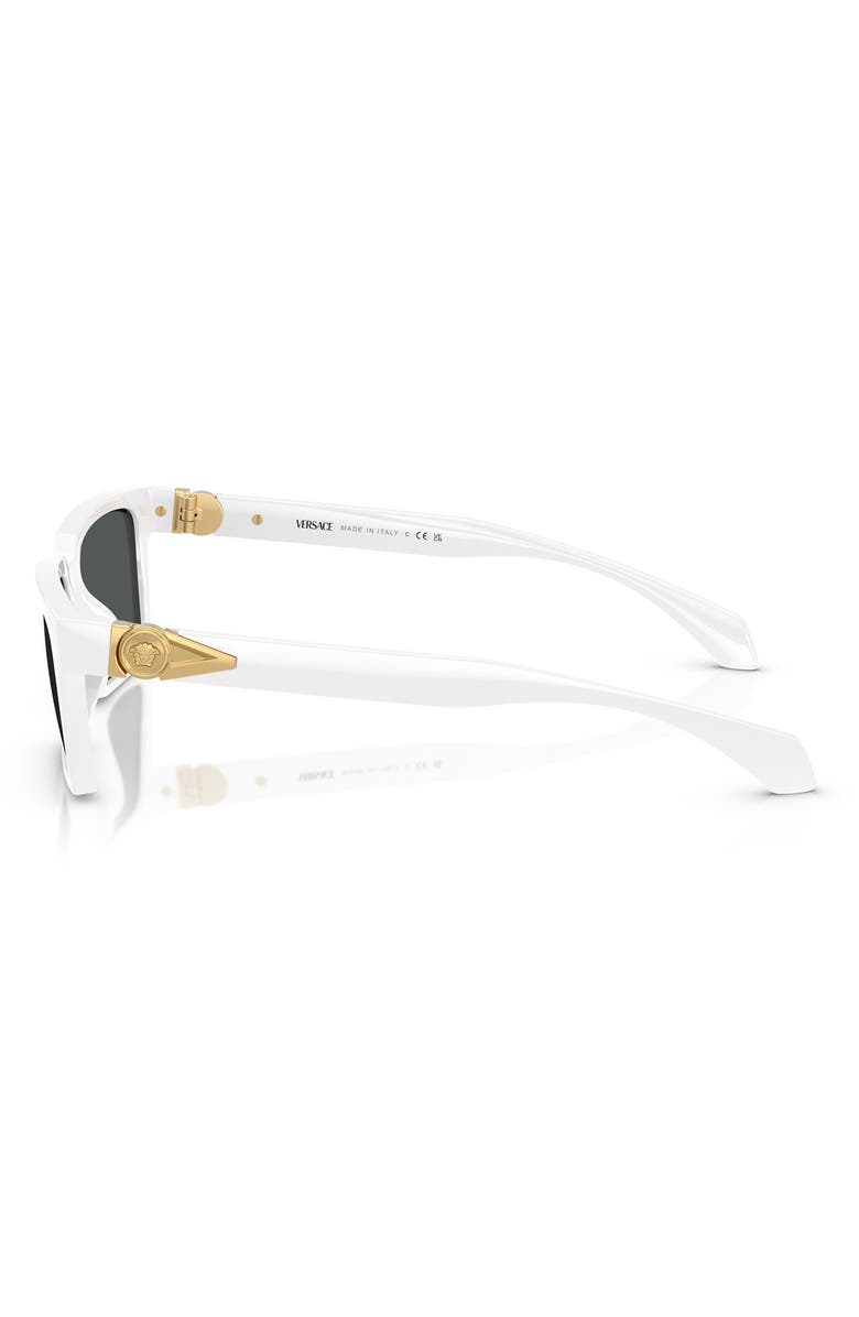 Versace 55mm Rectangular Sunglasses, Alternate, color, White