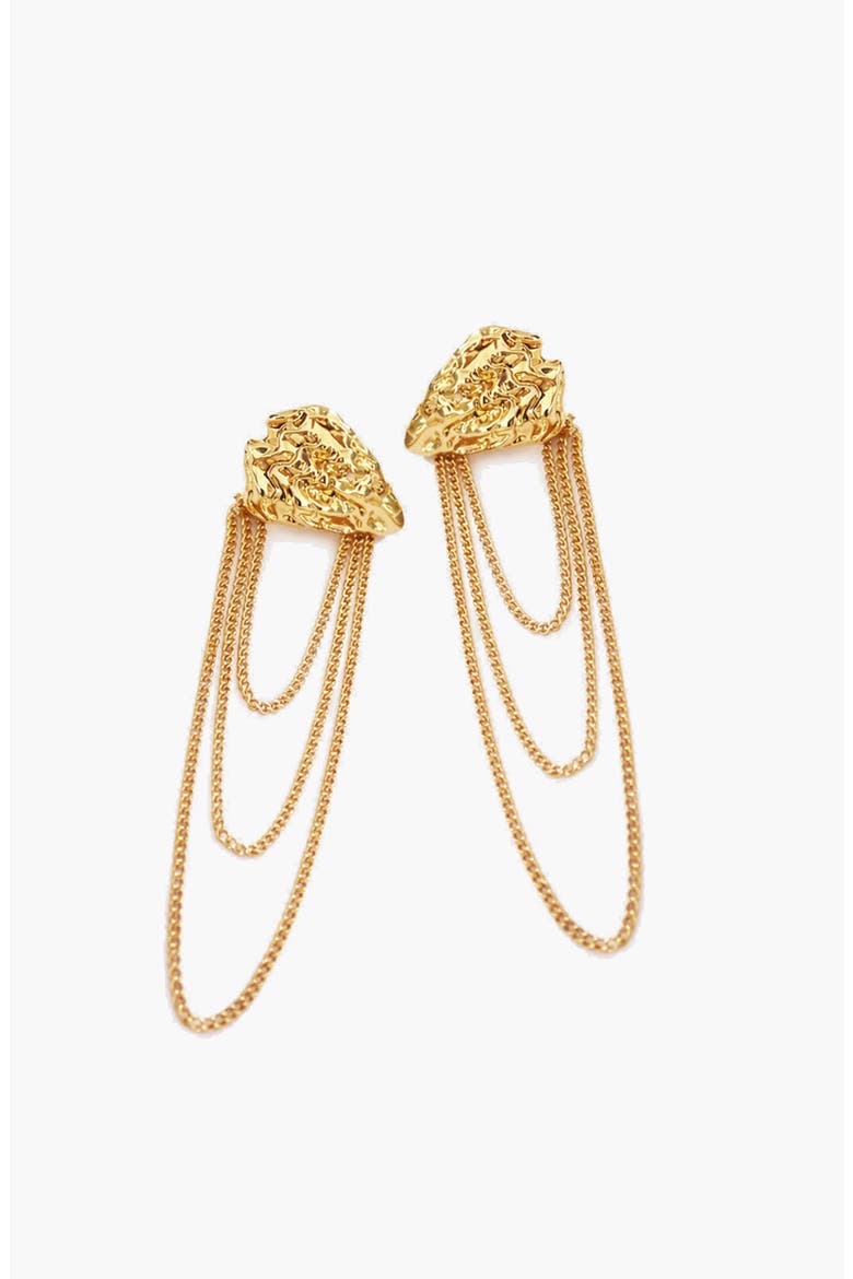 Atagi Face On Chain Stud Earrings In Gold, Main, color, Gold