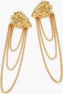 YOJ Atagi Face On Chain Stud Earrings In Gold