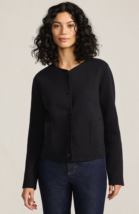 Fine Gauge Cotton Milano Blazer Sweater