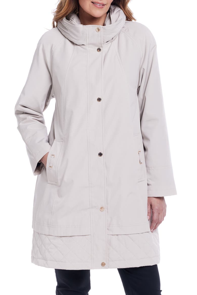 Water Resistant Hooded Rain Coat, Main, color, PEYOTEE
