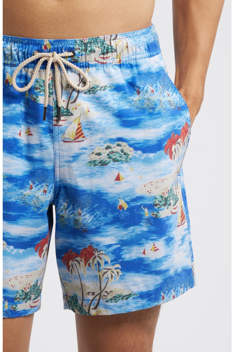 The Bayberry Water Repellent Swim Trunks, Alternate, color, SURF DAYS
