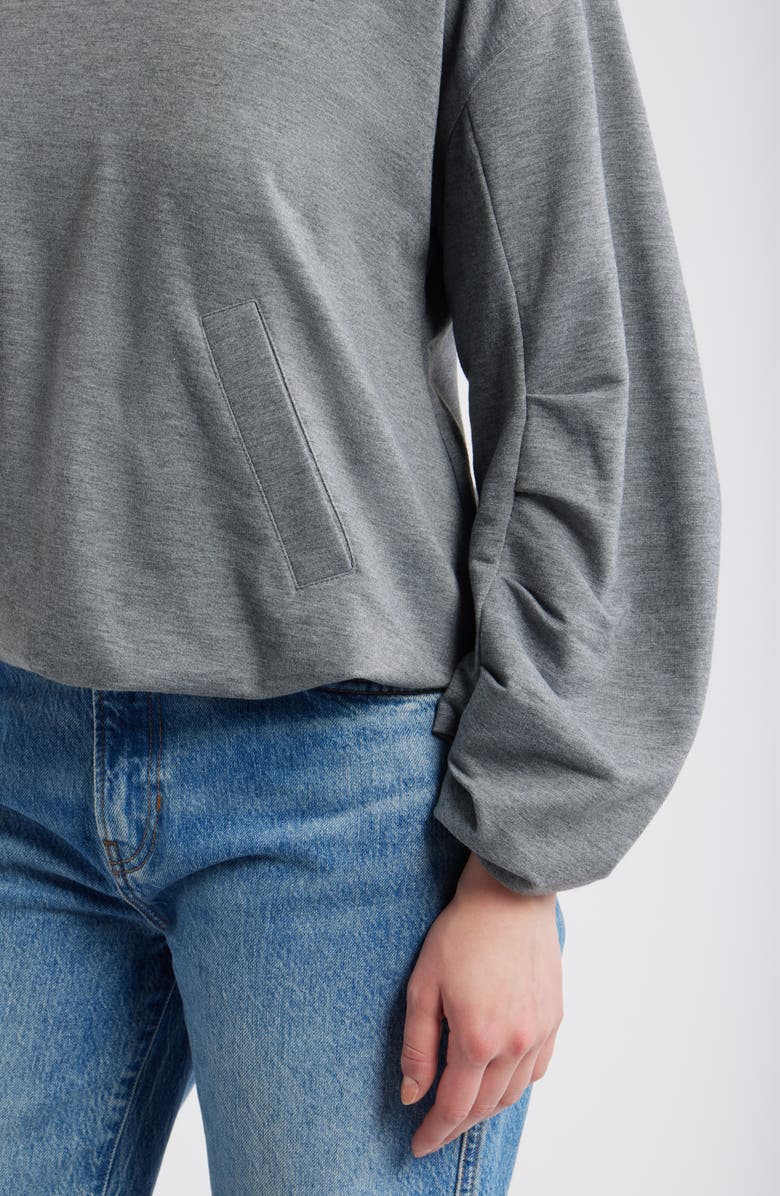 CITY BLUES Pleated Sweatshirt, Alternate, color, Heather Gray