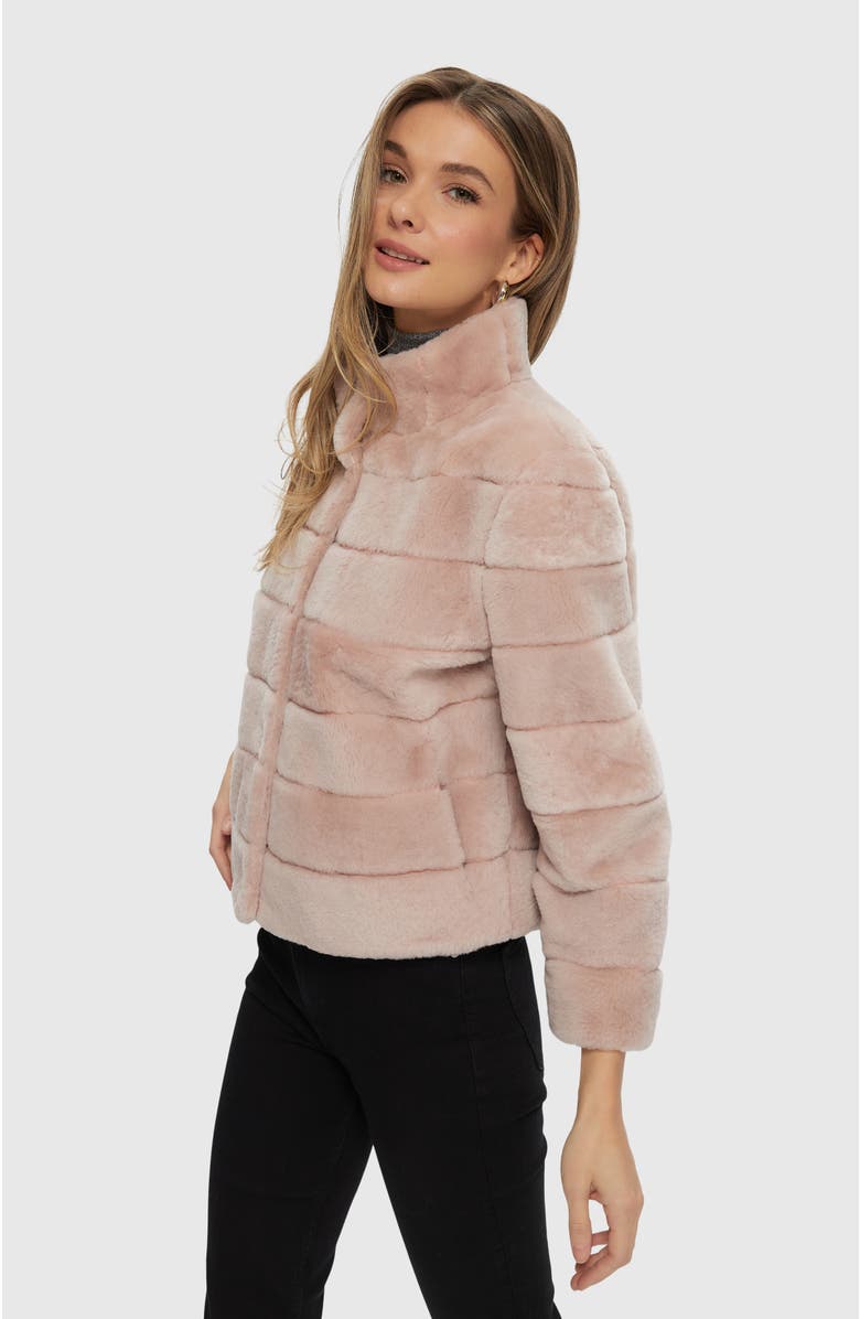 GORSKI Shearling Lamb Horizontal Jacket, Alternate, color, Blush