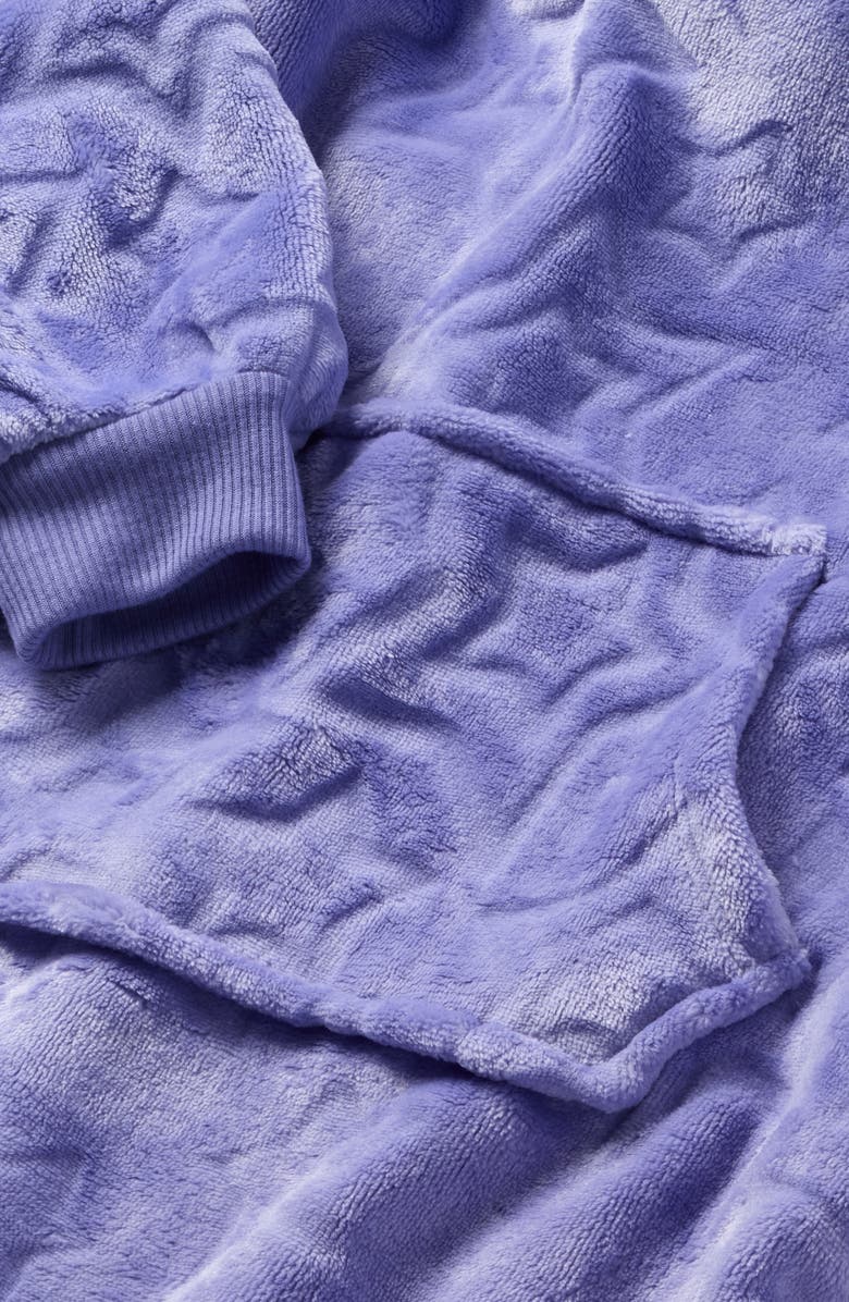 Nordstrom Kids' Oversize Fleece Sleeper Hoodie, Alternate, color, Purple Peri Starry Stars