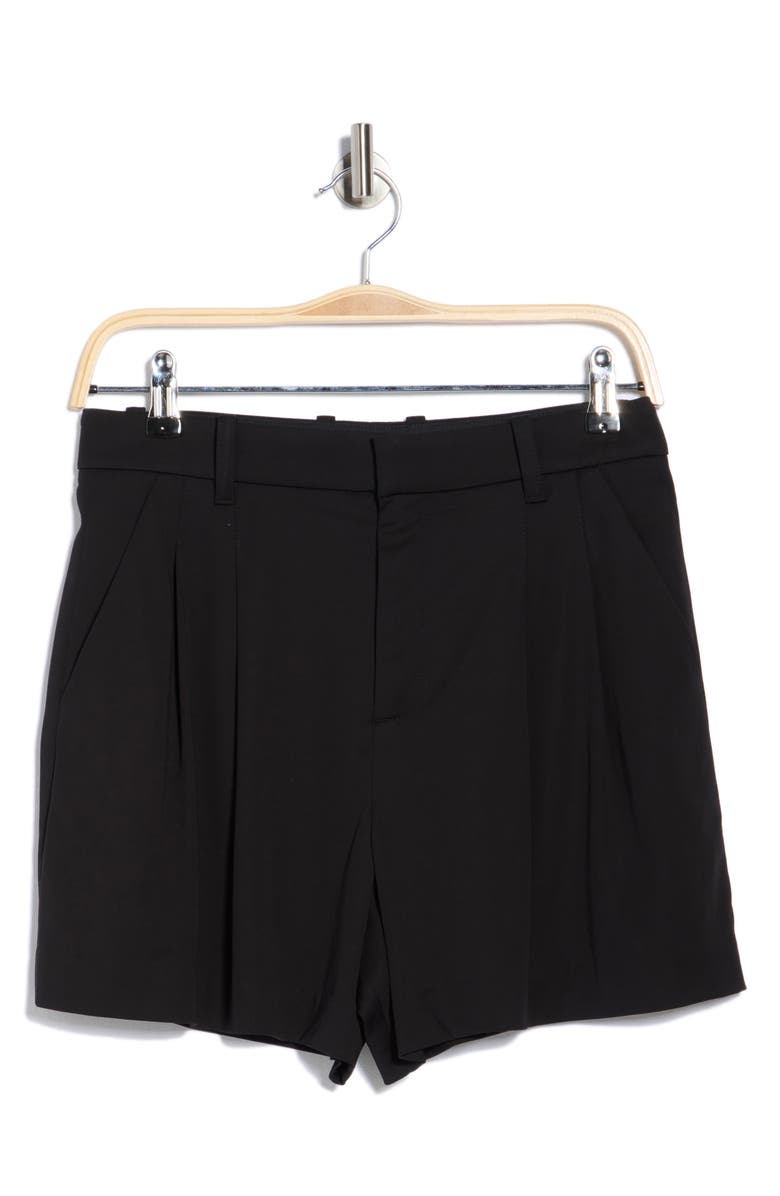 A.L.C. Charles Pleated High Waist Shorts, Alternate, color, Black