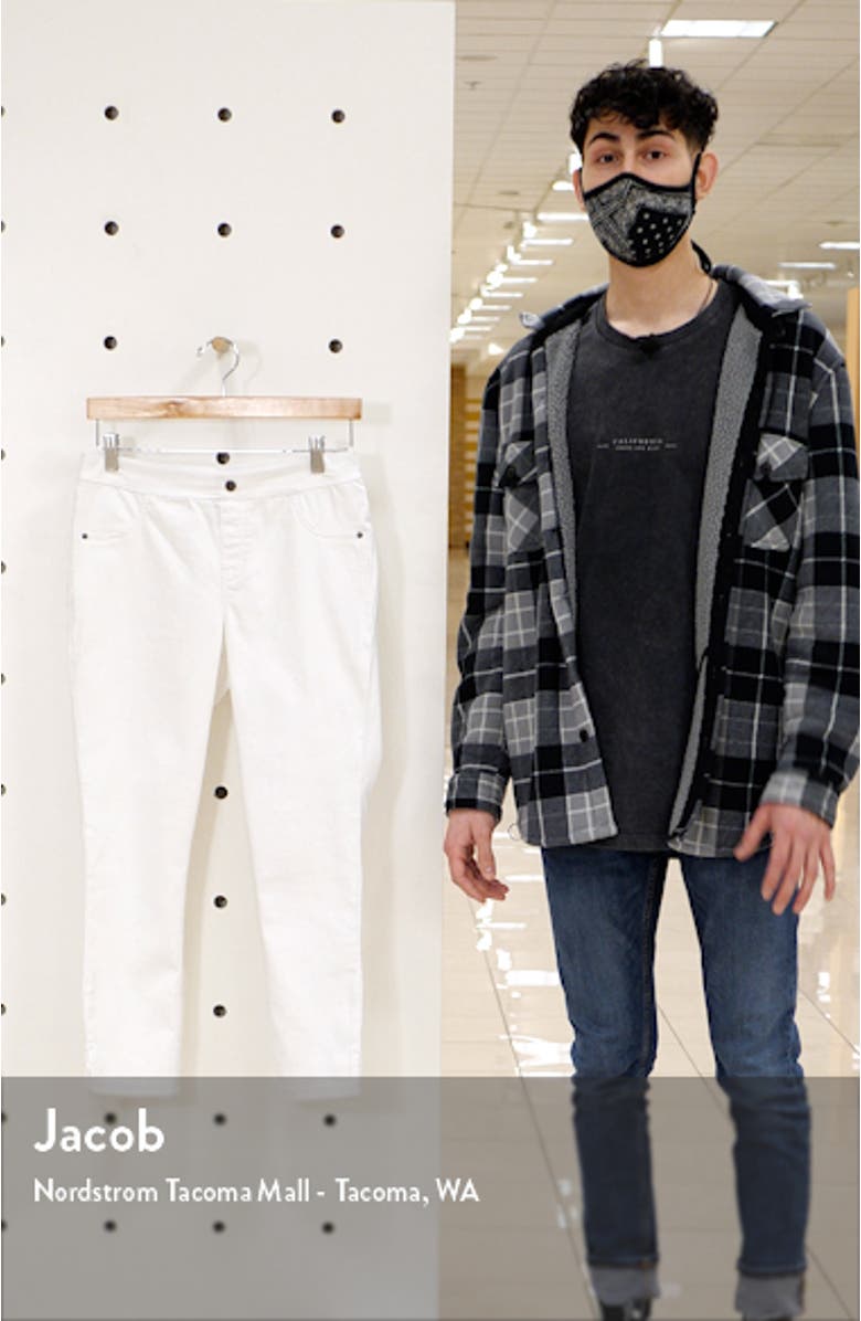 Women's Split Hem Denim Capri Leggings, sales video thumbnail