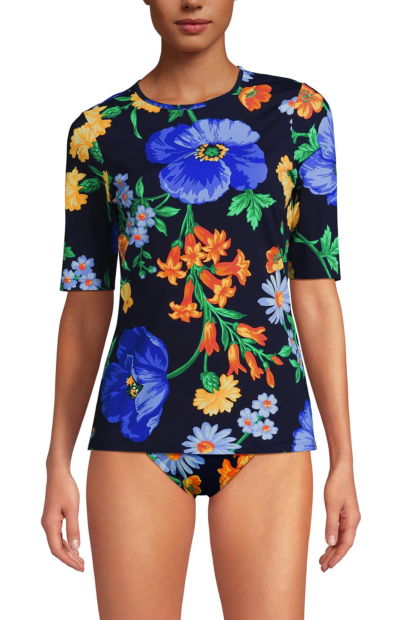 Navy/Exploded Poppy Floral