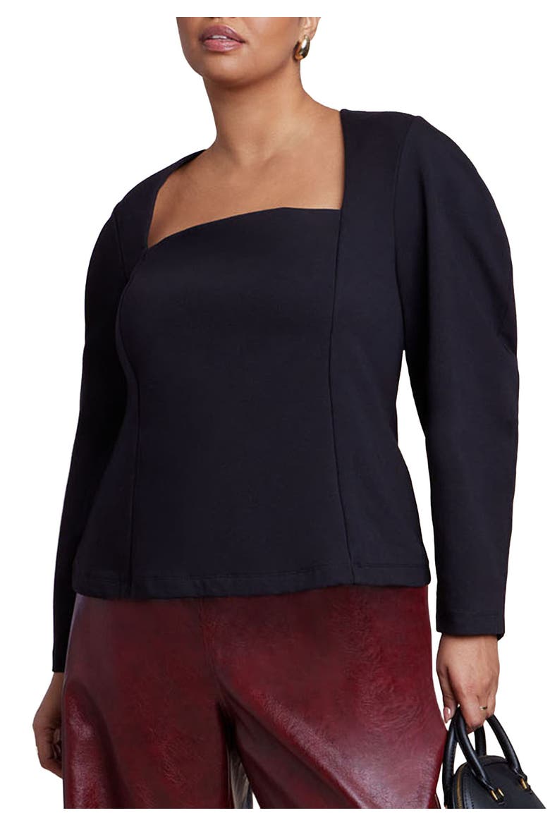 Square Neck Maiden Top (plus), Main, color, BLACK ONYX