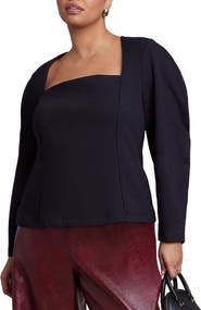 ELOQUII Square Neck Maiden Top (plus)