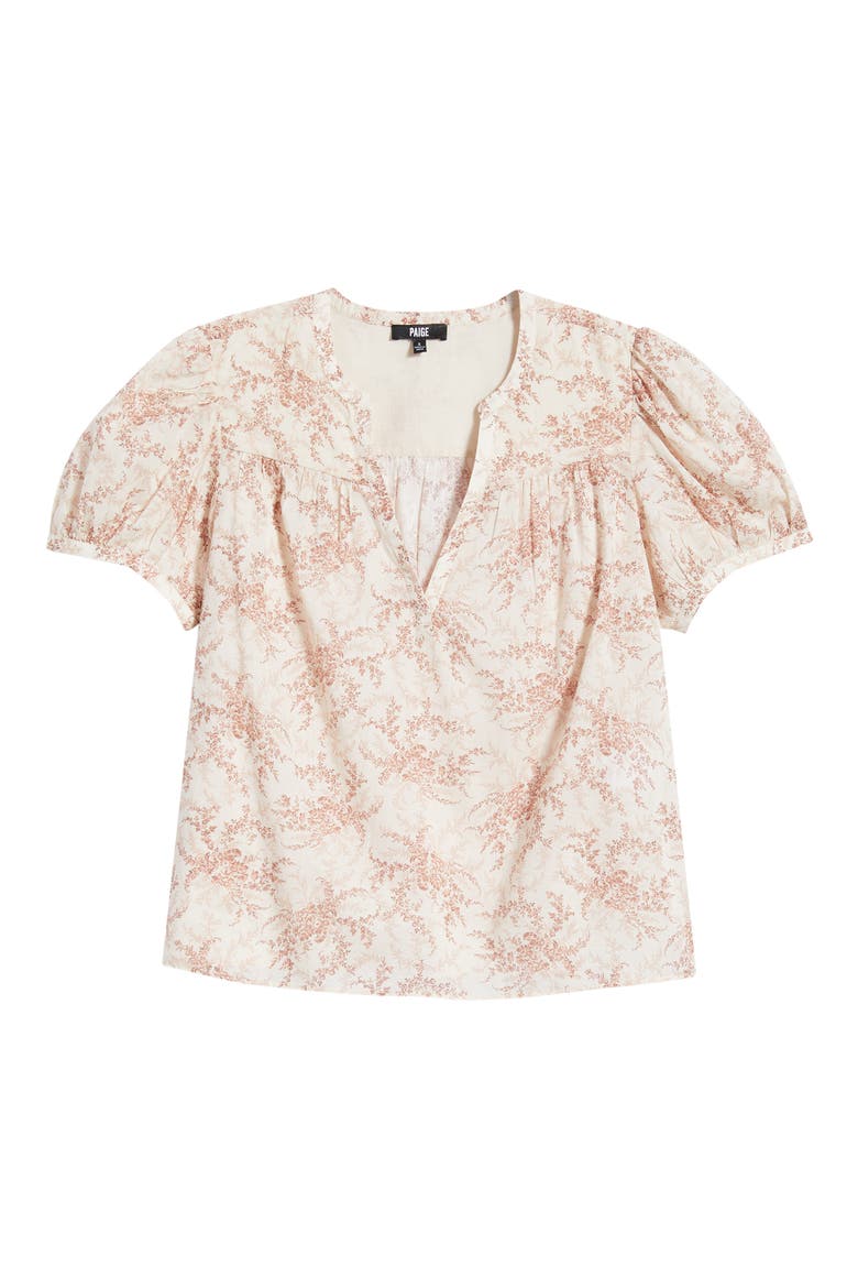 Marlena Floral Cotton Top, Alternate, color, BONE / SUNSET