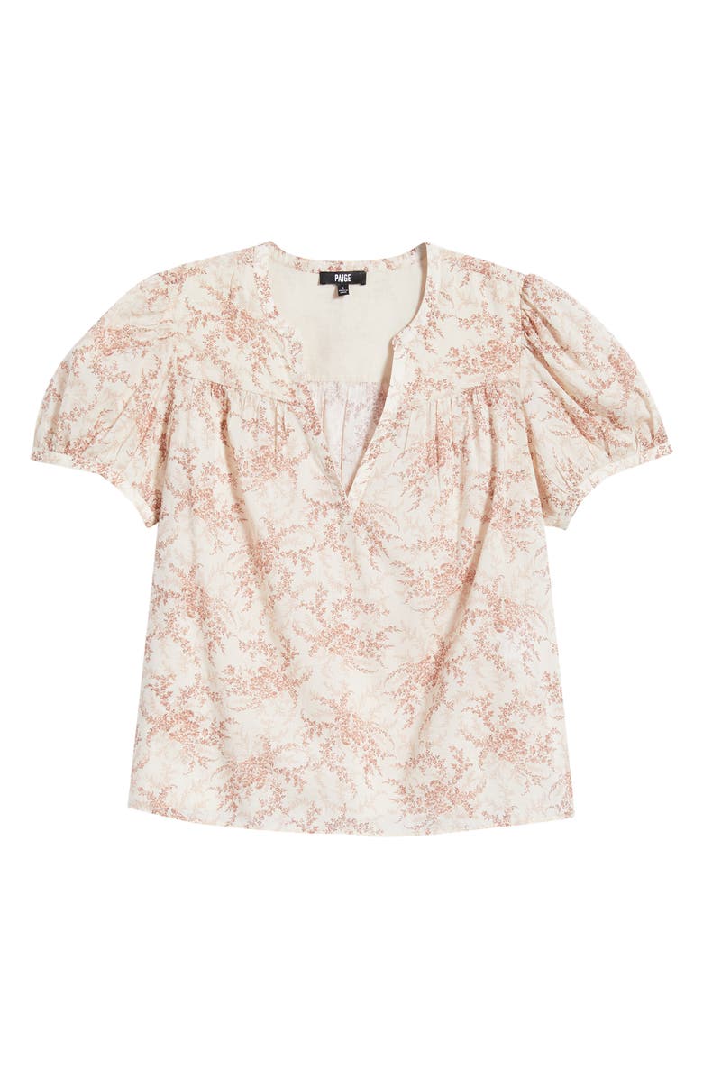 PAIGE Marlena Floral Cotton Top, Alternate, color, Bone / Sunset