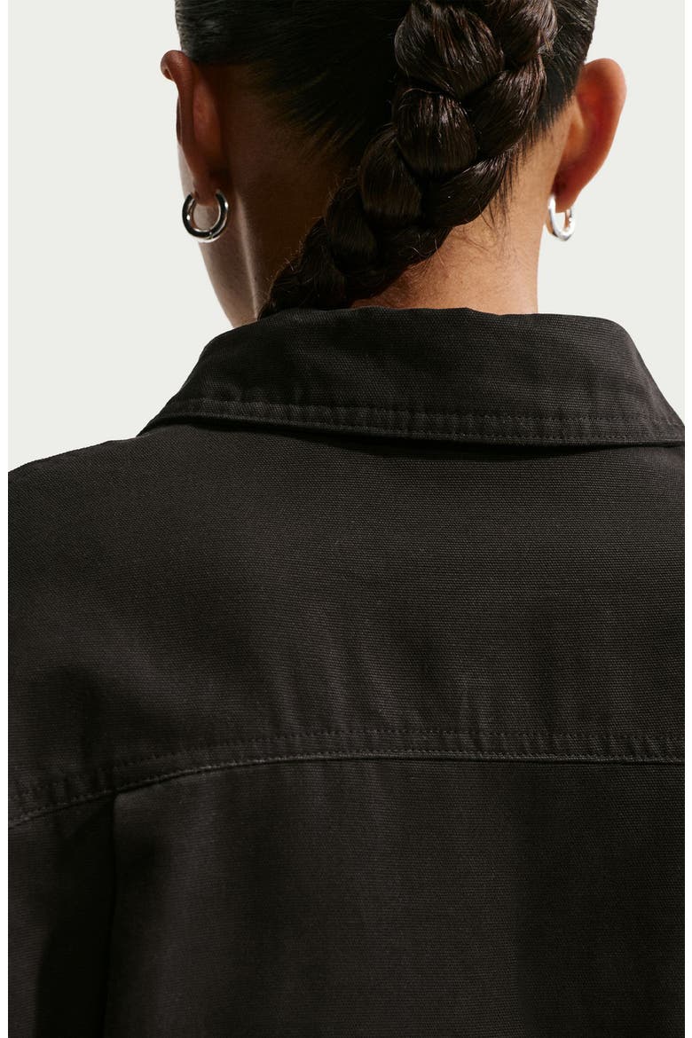 Oversize Cotton Barn Jacket, Alternate, color, BLACK/ BLACK