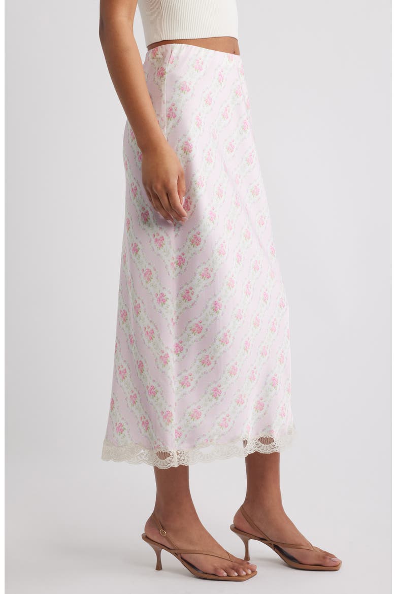 Castle Floral Print Lace Midi Skirt, Alternate, color, LADY BLOSSOM