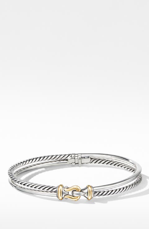Two-Row Buckle Bracelet with 18K Yellow Gold