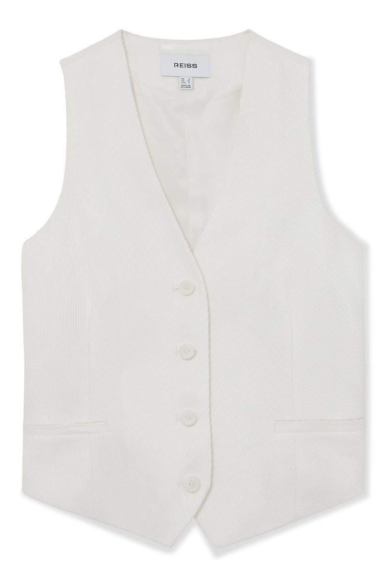 Alyx Linen Blend Tailored Vest, Alternate, color, WHITE