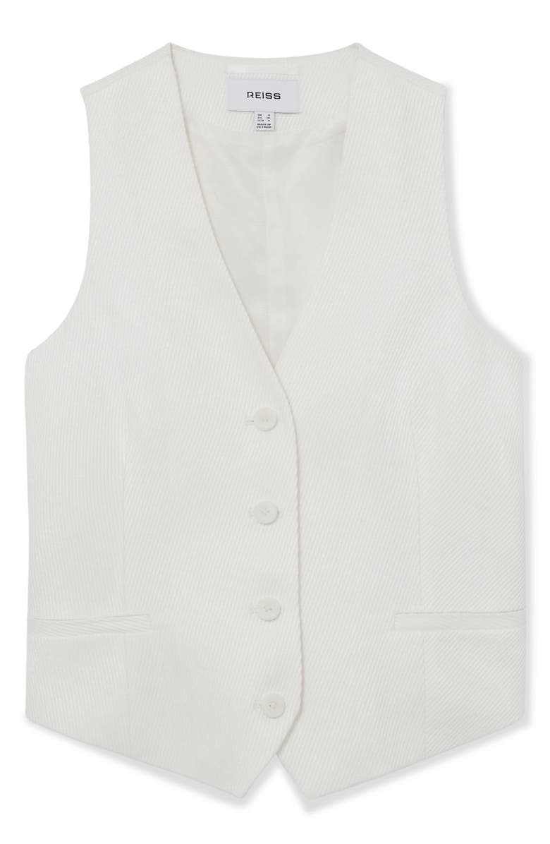 Reiss Alyx Linen Blend Tailored Vest, Alternate, color, White