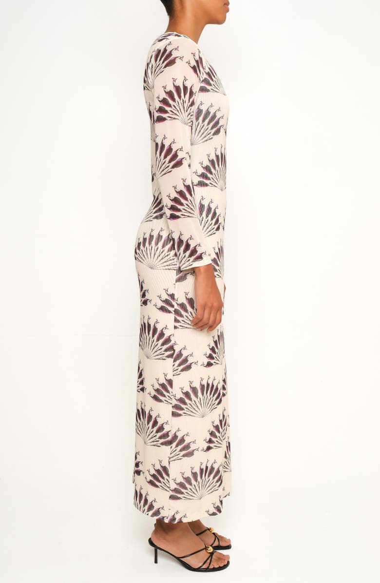 The Lulo Project Nellas Paisley Long Sleeve Mesh Maxi Dress, Alternate, color, Throated Ivory