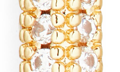 Nordstrom Rack Set Of 2 Demi-fine Pavé Cubic Zirconia Oval Huggie Hoop Earrings In Gold