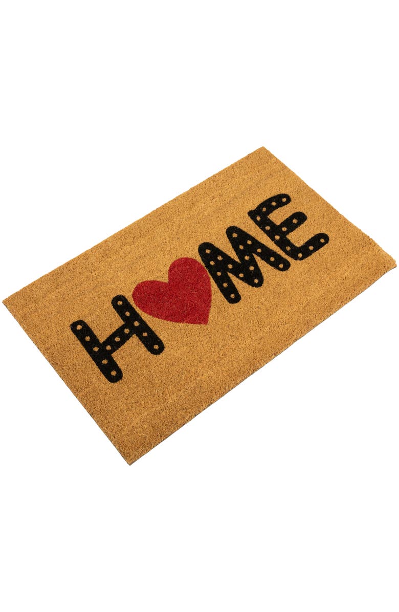 Northlight Natural Coir Home Heart Outdoor Doormat 18" x 30", Alternate, color, Brown