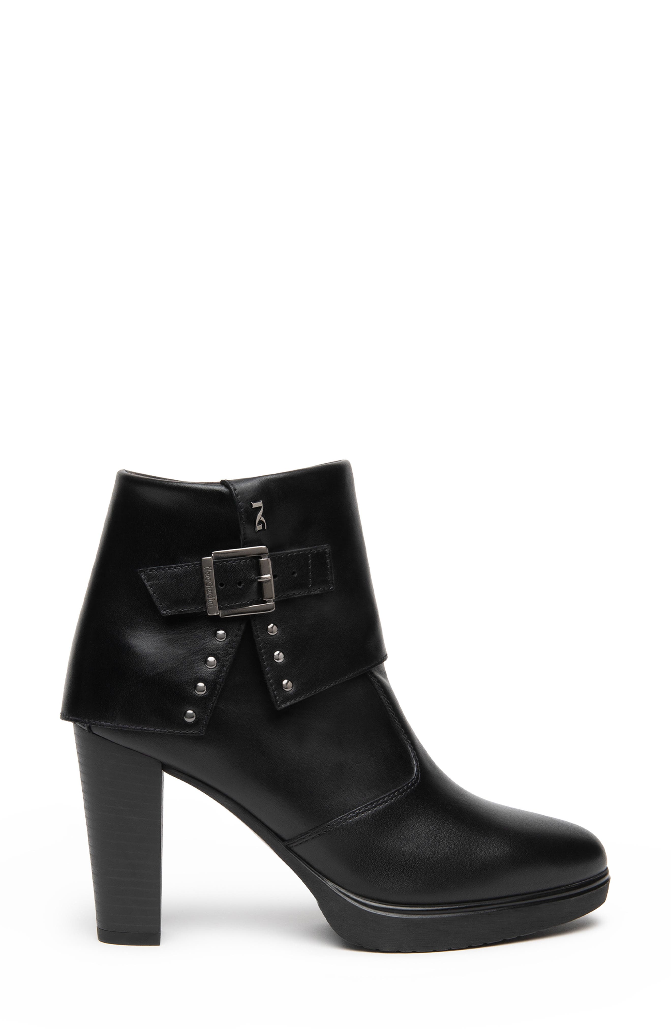 Platform Cuff Bootie, Alternate, color, BLACK