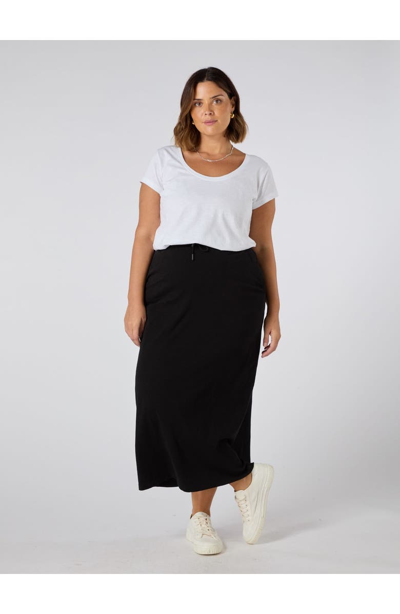 Live Unlimited Jersey Midi Skirt, Main, color, Black