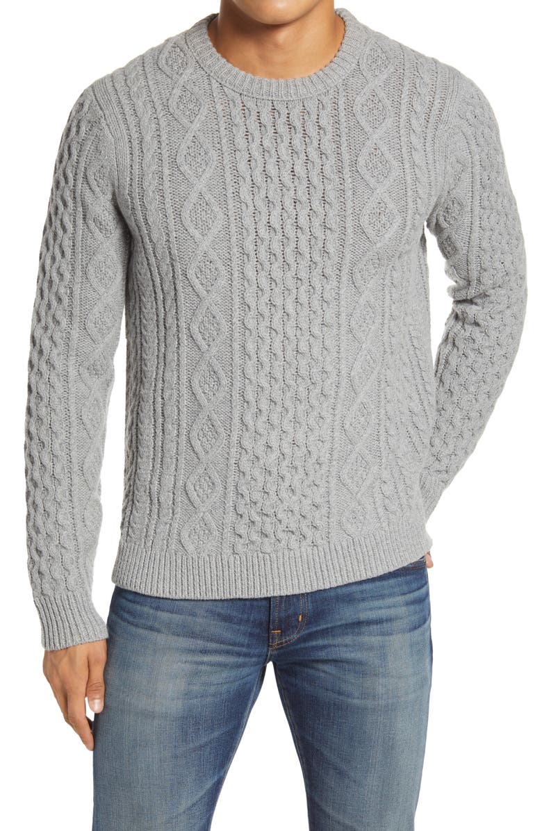 Outerknown Wool Blend Fisherman Sweater, Main, color, 