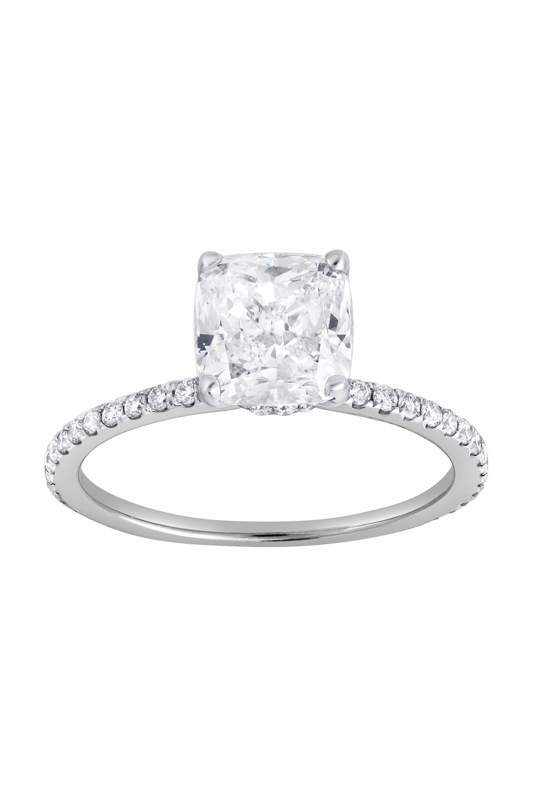 Adeline 2.3 Ct Cushion Lab Grown Diamond Engagement Ring, Main, color, 14K White Gold