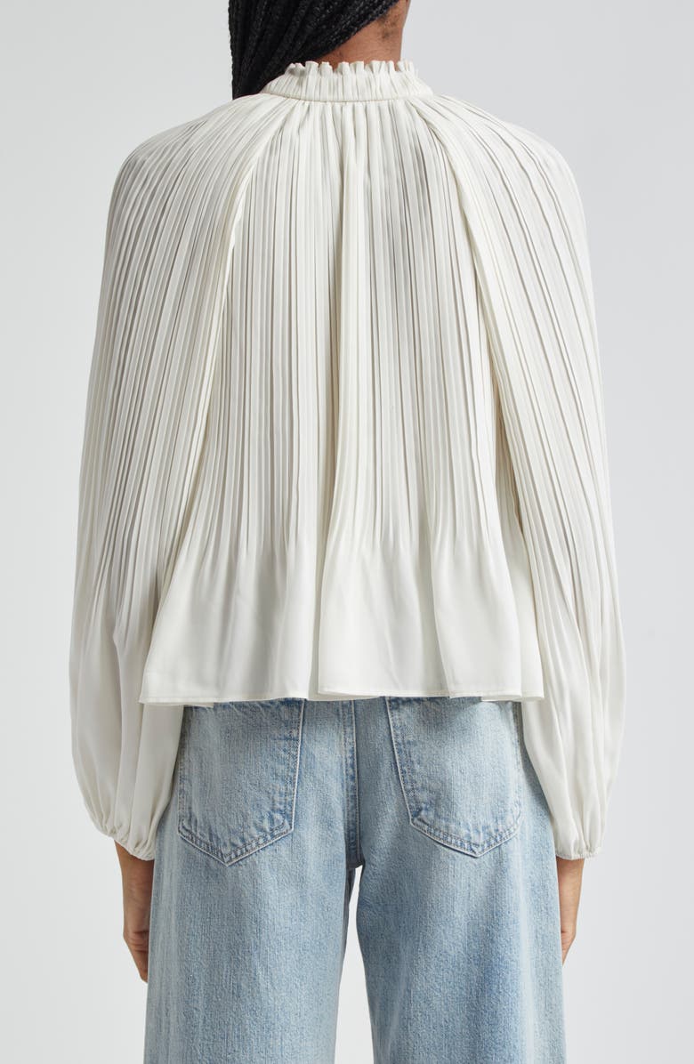 Veronica Beard Walker Pleated Top, Alternate, color, Ivory