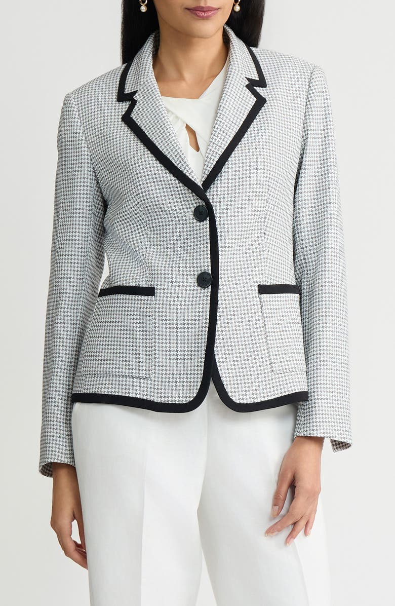 KASPER Contrast Detail Tweed Jacket, Main, color, 