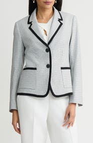 KASPER Contrast Detail Tweed Jacket