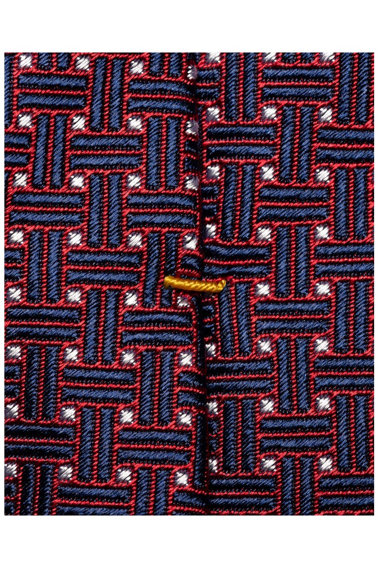 Basket Weave Silk Tie, Alternate, color, MEDIUM RED