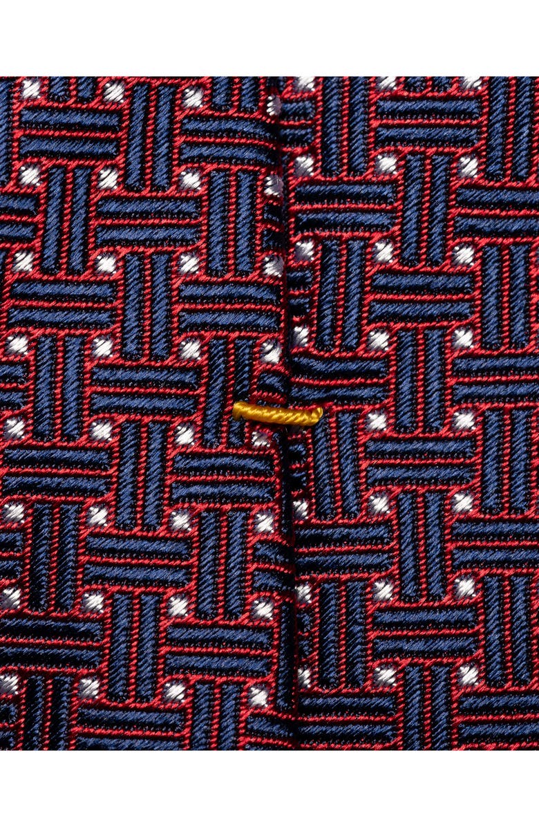 Eton Basket Weave Silk Tie, Alternate, color, Medium Red